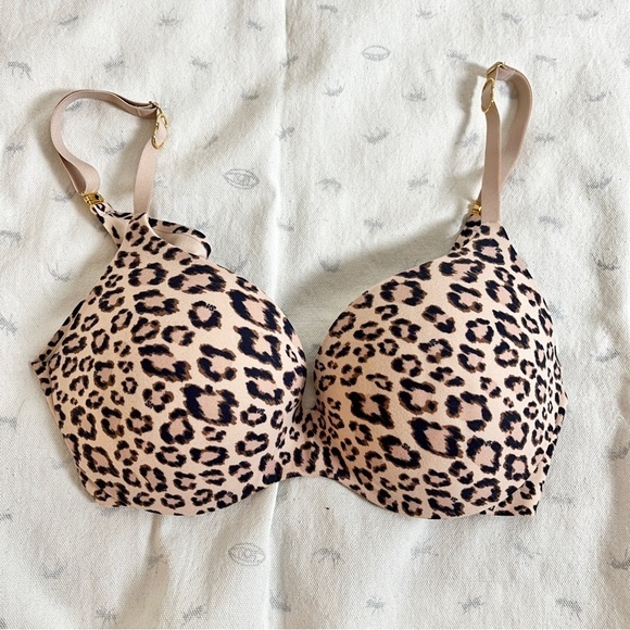 Victoria’s Secret Animal Print Full Coverage Soft Smooth Silhouette Bra, Sz 34D - Picture 7 of 10